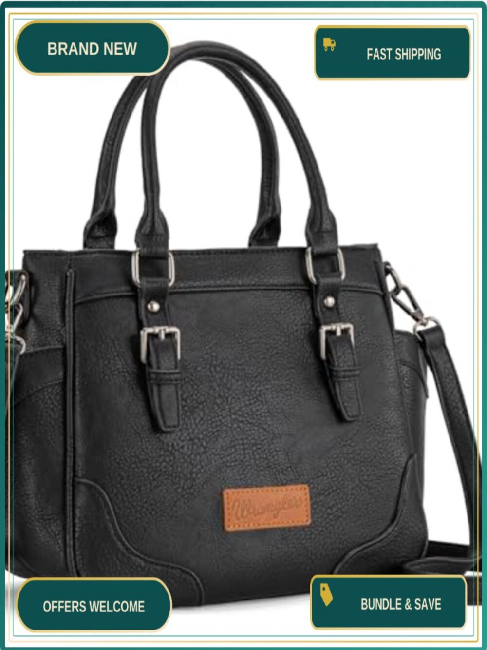 Vegan Leather Crossbody Tote Bag Top Handle Satchel Purse